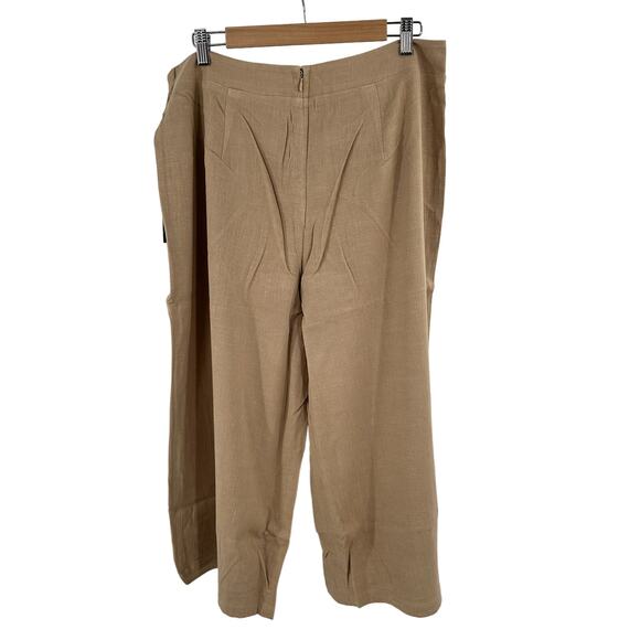 Maree Pour Toi linen blend wide leg pant in tan Size 12 - Picture 8 of 10